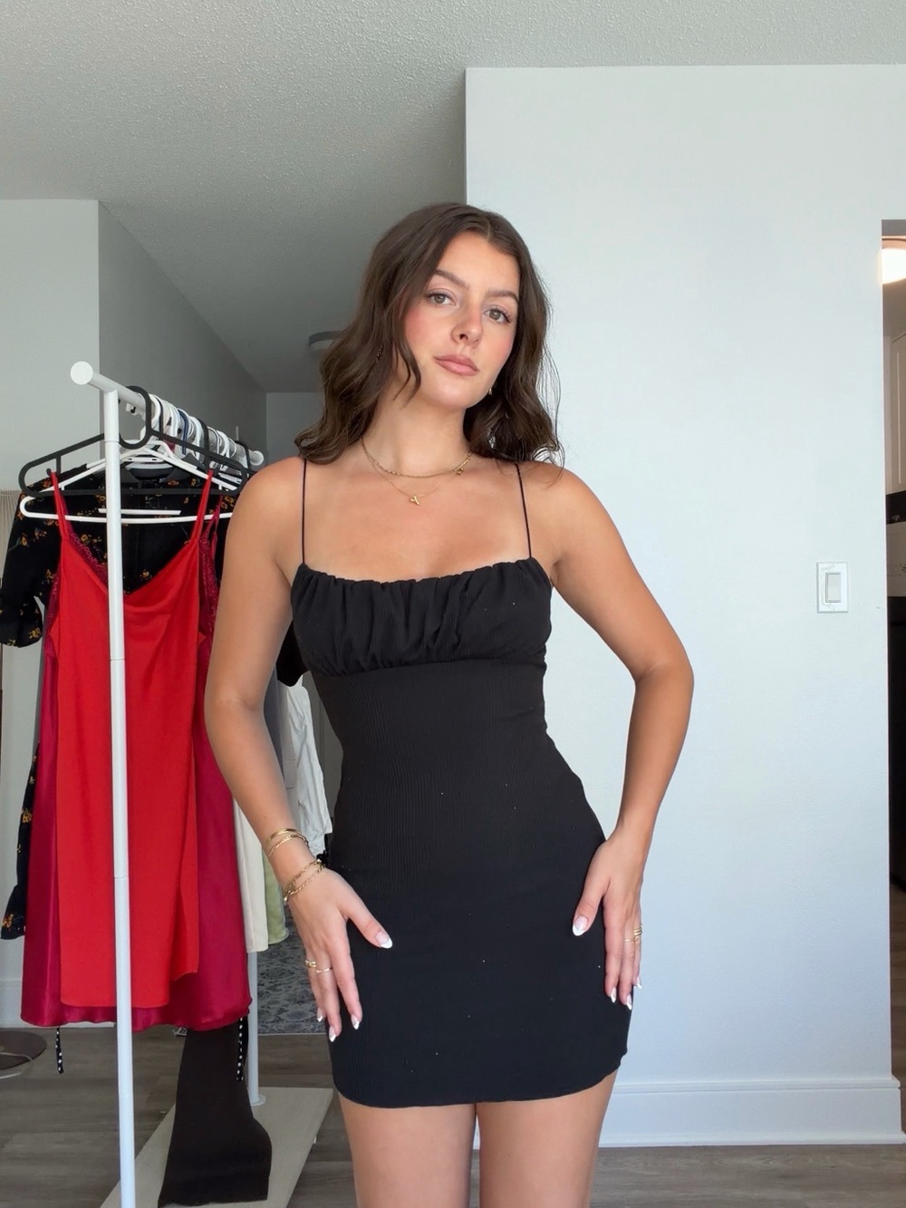 Classic Black Spaghetti-Strap Mini Dress